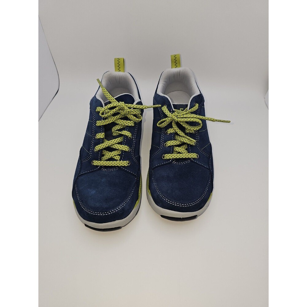 LL Bean Sport Shoes Womens 7.5M Blue Green Suede Lace Up Sneaker Walk 501754
